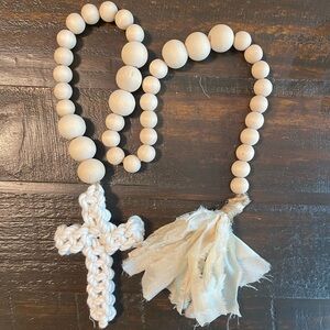 Handmade boho beaded cross